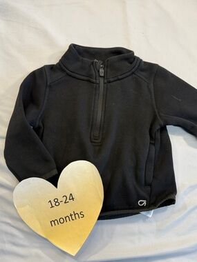 GAP Fit - Black Kids Half-Zip Sweatshirt Jacket